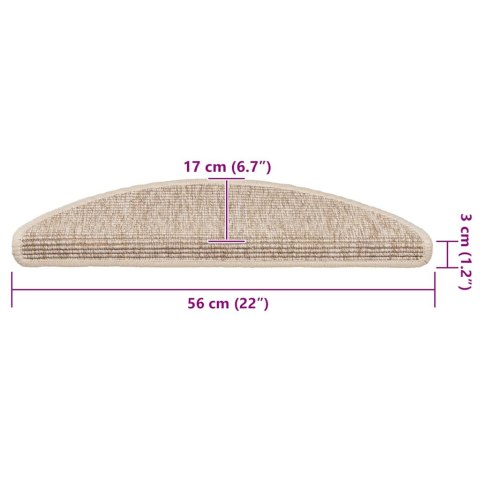 Maty na schody 15 szt. 56x17x3 cm Jasnobeżowe półokrągłe Lumarko!
