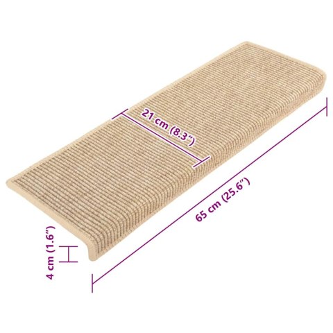 Maty na schody 15 szt. 65x21x4 cm Jasnobeżowe, prostokątne krawędzie Lumarko!