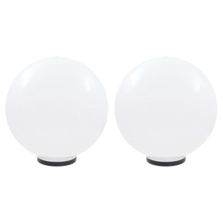 Lampy ogrodowe LED, 2 szt., kuliste, 50 cm, PMMA