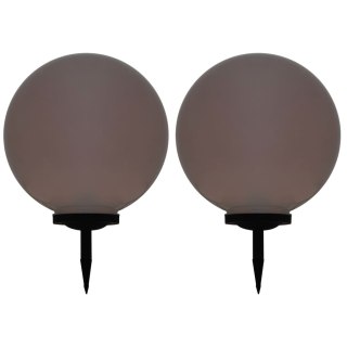 Lampy solarne do ogrodu, 2 szt., LED, kuliste, 50 cm, RGB