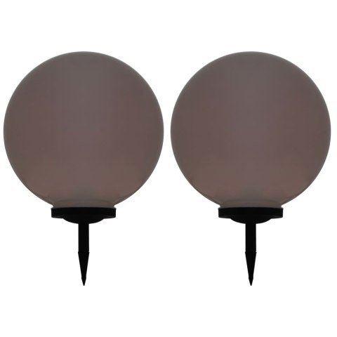 Lampy solarne do ogrodu, 2 szt., LED, kuliste, 50 cm, RGB