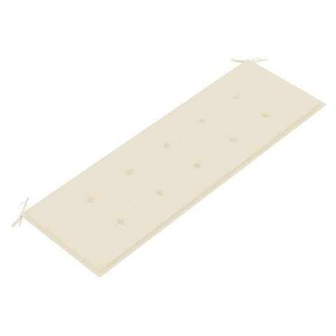 3-os. ławka ogrodowa z poduszką, 150 cm, lity eukaliptus