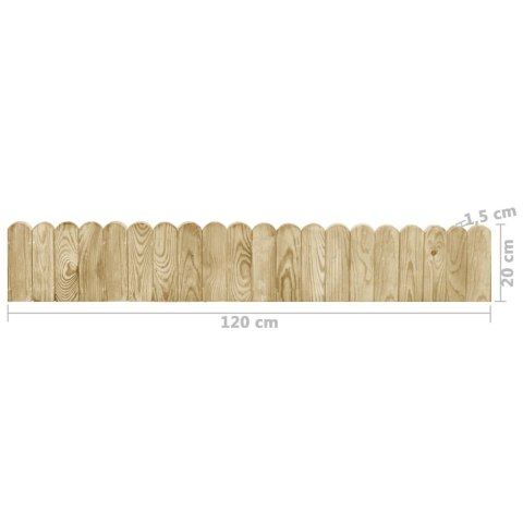 Obrzeża ogrodowe, 3 szt., 120 cm, impregnowane drewno sosnowe