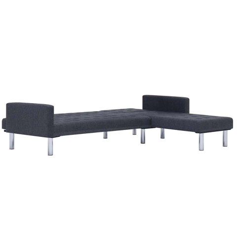 Sofa w kształcie litery L z funkcją spania Ciemnoszary poliester