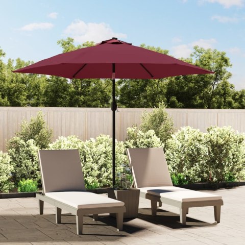 Parasol ogrodowy na metalowym słupku, bordowy, 300 cm