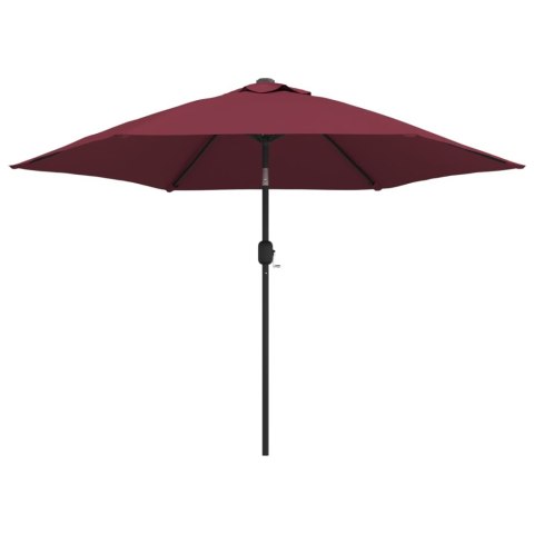 Parasol ogrodowy na metalowym słupku, bordowy, 300 cm