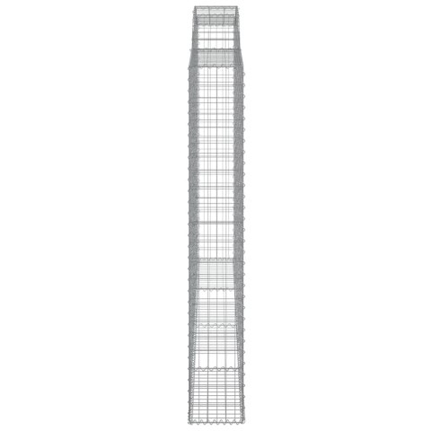 Kosze gabionowe, 2 szt, 300x30x200/220 cm, galwanizowane żelazo