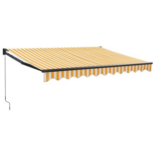 Zwijana markiza, żółto-biała, 3x2,5 m, tkanina i aluminium