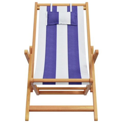Składane krzesła plażowe, 2 szt., niebiesko-białe