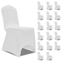 Lumarko Elastyczne pokrowce na krzesła, białe, 18 szt.