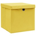  Pudełka z pokrywami, 10 szt., żółte, 32x32x32 cm, tkanina Lumarko!