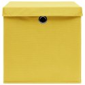  Pudełka z pokrywami, 4 szt., żółte, 32x32x32 cm, tkanina Lumarko!