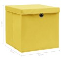  Pudełka z pokrywami, 4 szt., żółte, 32x32x32 cm, tkanina Lumarko!