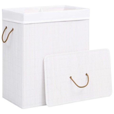  Bambusowy kosz na pranie, biały, 100 L Lumarko!