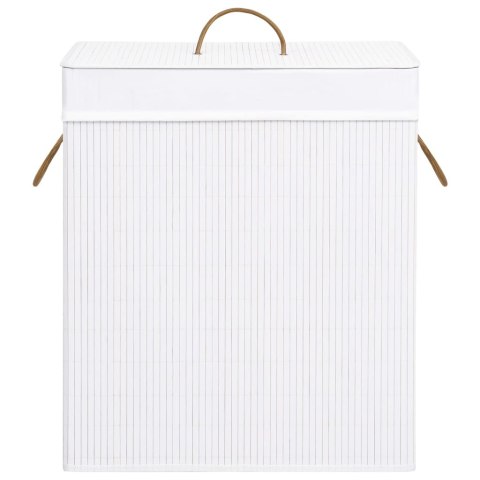  Bambusowy kosz na pranie, biały, 83 L Lumarko!