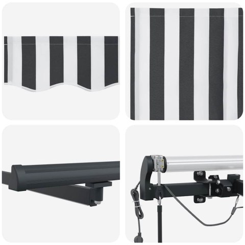 Automatyczna markiza z LED, antracytowo-biała, 300x250 cm