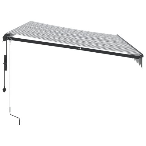 Automatyczna markiza z LED, antracytowo-biała, 350x250 cm