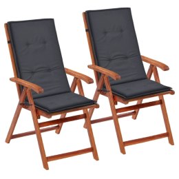  Poduszki na krzesła ogrodowe, 2 szt., antracyt, 120x50x3 cm Lumarko!