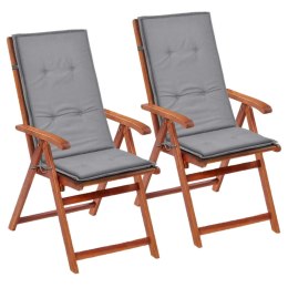  Poduszki na krzesła ogrodowe, 2 szt., szare, 120x50x3 cm Lumarko!