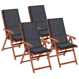  Poduszki na krzesła ogrodowe, 4 szt., antracyt, 120x50x3 cm Lumarko!