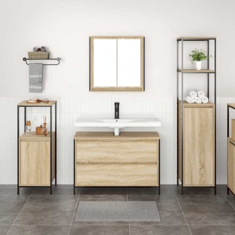 Zestaw mebli łazienkowych z szufladą z półką 3 pcs Dąb Sonoma