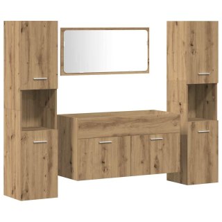 4-częściowy zestaw mebli łazienkowych, dąb artisan