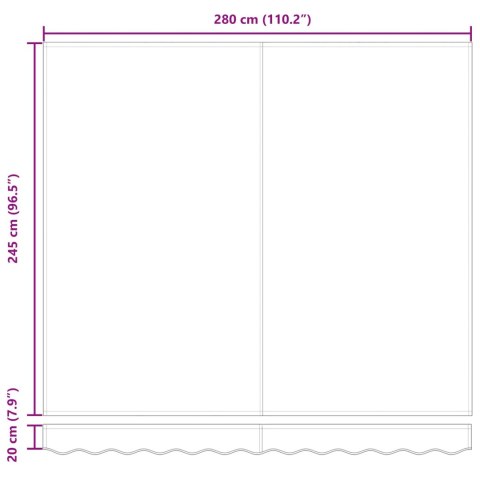 Markiza zwijana Wielokolorowe 300 x 250 cm Poliester i Stal