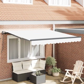Markiza zwijana Biały 300 x 250 cm Poliester i Stal