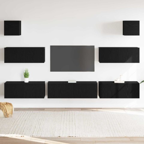 Zestaw szafek RTV 7 pcs Czarny Dąb 100 x 30 x 30 cm
