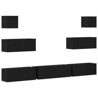 Zestaw szafek RTV 7 pcs Czarny Dąb 100 x 30 x 30 cm