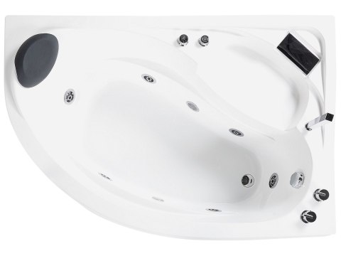 Wanna narożna z hydromasażem LED NEIVA Lewostronny 150 x 100 cm Biały