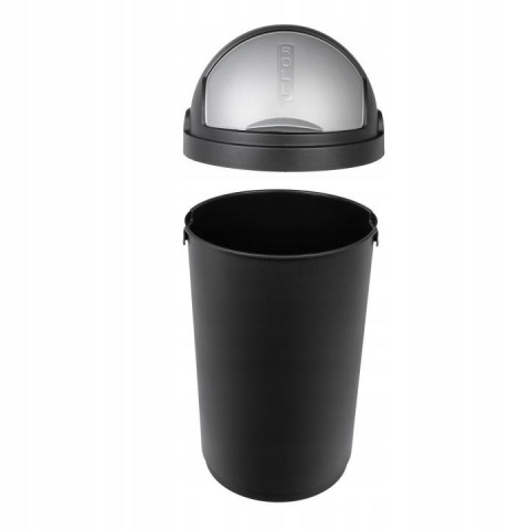 Curver Kosz Na Śmieci Uchylny Bullet Bin 50l Czarno-Srebrny 229639..