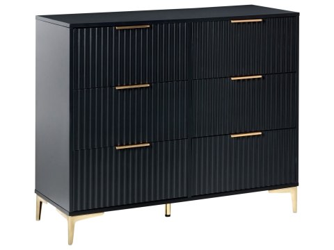 Komoda 6 szuflad WALCOTT Czarny
