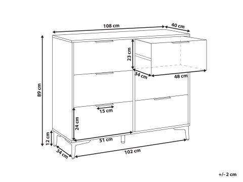 Komoda 6 szuflad WALCOTT Czarny