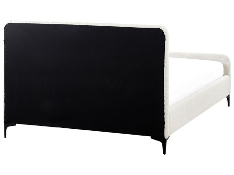 Łóżko Boucle LUNAN 140 x 200 cm Złamana biel