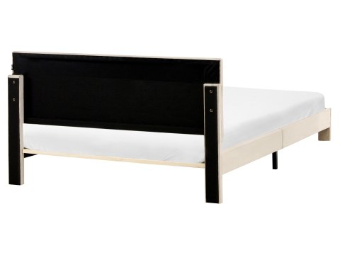 Łóżko z szufladami Welur LONZAC 160 x 200 cm Beżowy