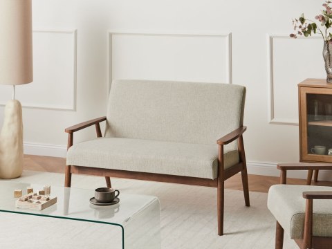 Sofa dla 2 osób ESRUM Ciemny brąz/ szary