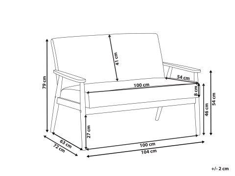 Sofa dla 2 osób ESRUM Ciemny brąz/ szary