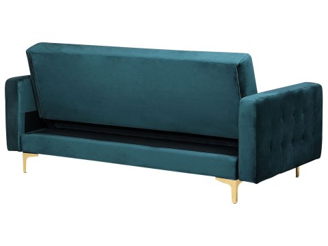 Sofa rozkładana dla 3 osób ABERDEEN Welur Lazurowy