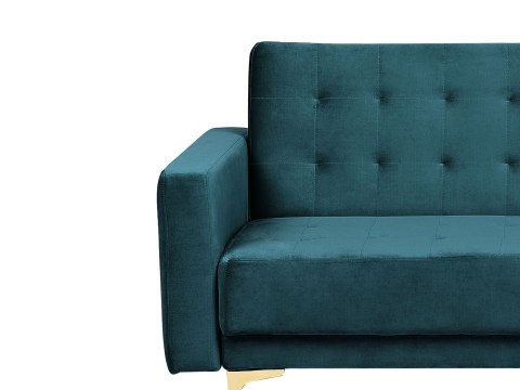 Sofa rozkładana dla 3 osób ABERDEEN Welur Lazurowy