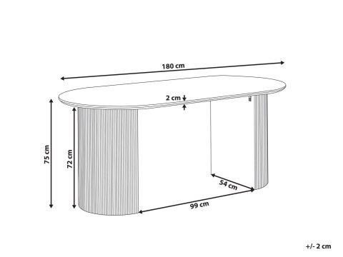 Stół do jadalni SAVORY Jasnobrązowy 90 cm 180 cm