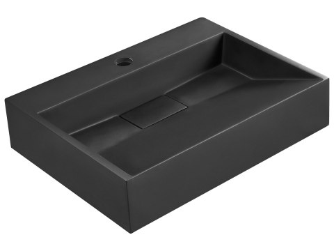Umywalka podwieszana QUENKO 50 x 38 cm Tworzywo mineralne Czarny