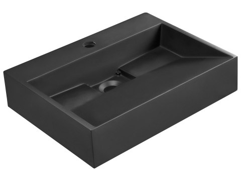 Umywalka podwieszana QUENKO 50 x 38 cm Tworzywo mineralne Czarny