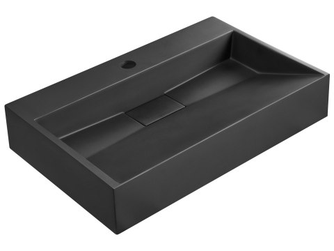 Umywalka podwieszana QUENKO 60 x 38 cm Tworzywo mineralne Czarny