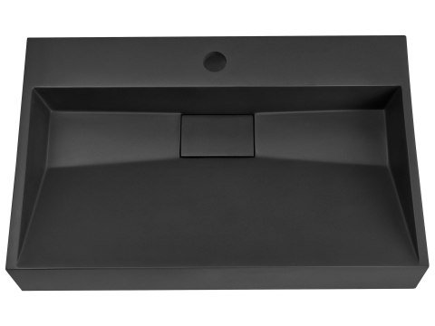 Umywalka podwieszana QUENKO 60 x 38 cm Tworzywo mineralne Czarny