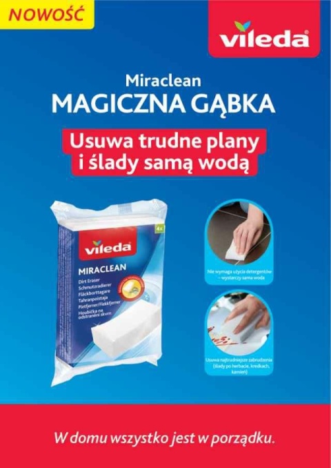 Vileda Zmywak Miraclean Magiczna Gąbka 4szt 105715..