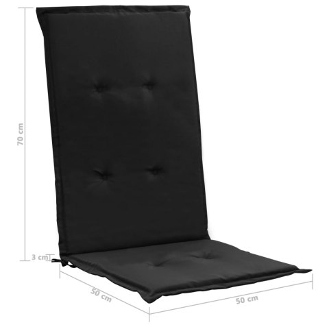  Poduszki na krzesła ogrodowe, 4 szt., czarne, 120x50x3 cm Lumarko!