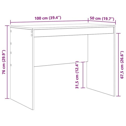 VidaXL Biurko Biały 100 x 50 x 76 cm