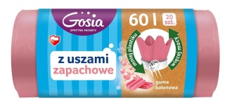 Gosia Worki Na Śmieci Z Uszami Zapach Guma Balonowa 60l 20szt Różowe 9659...