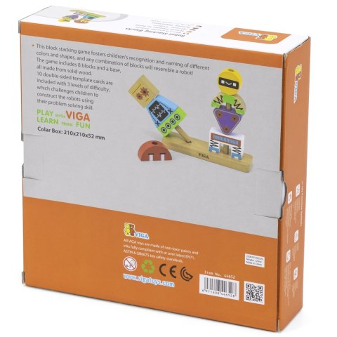 VIGA Układanka Piramidka Roboty + Wzory 8 el.  Lumarko!